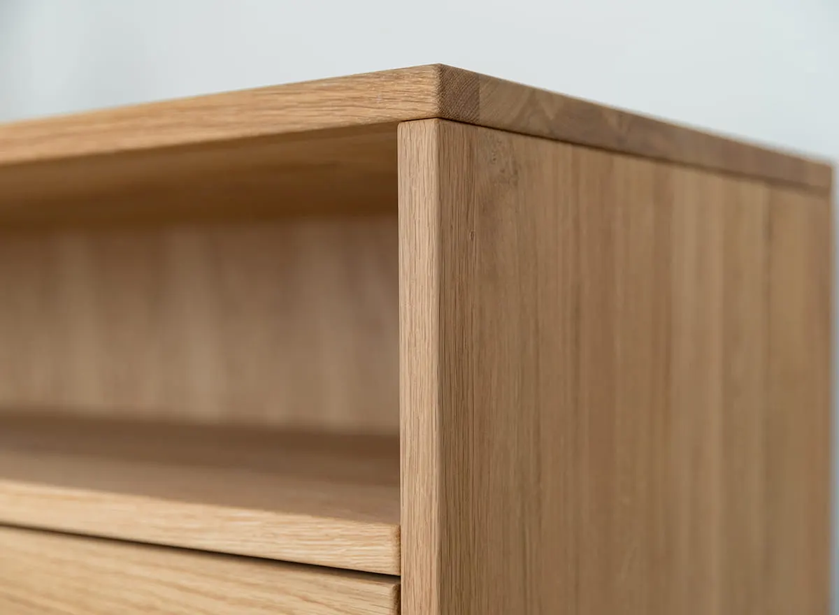 Komoda z 3 szufladami i półką lity dąb olejowany Simona - PRHSIM02