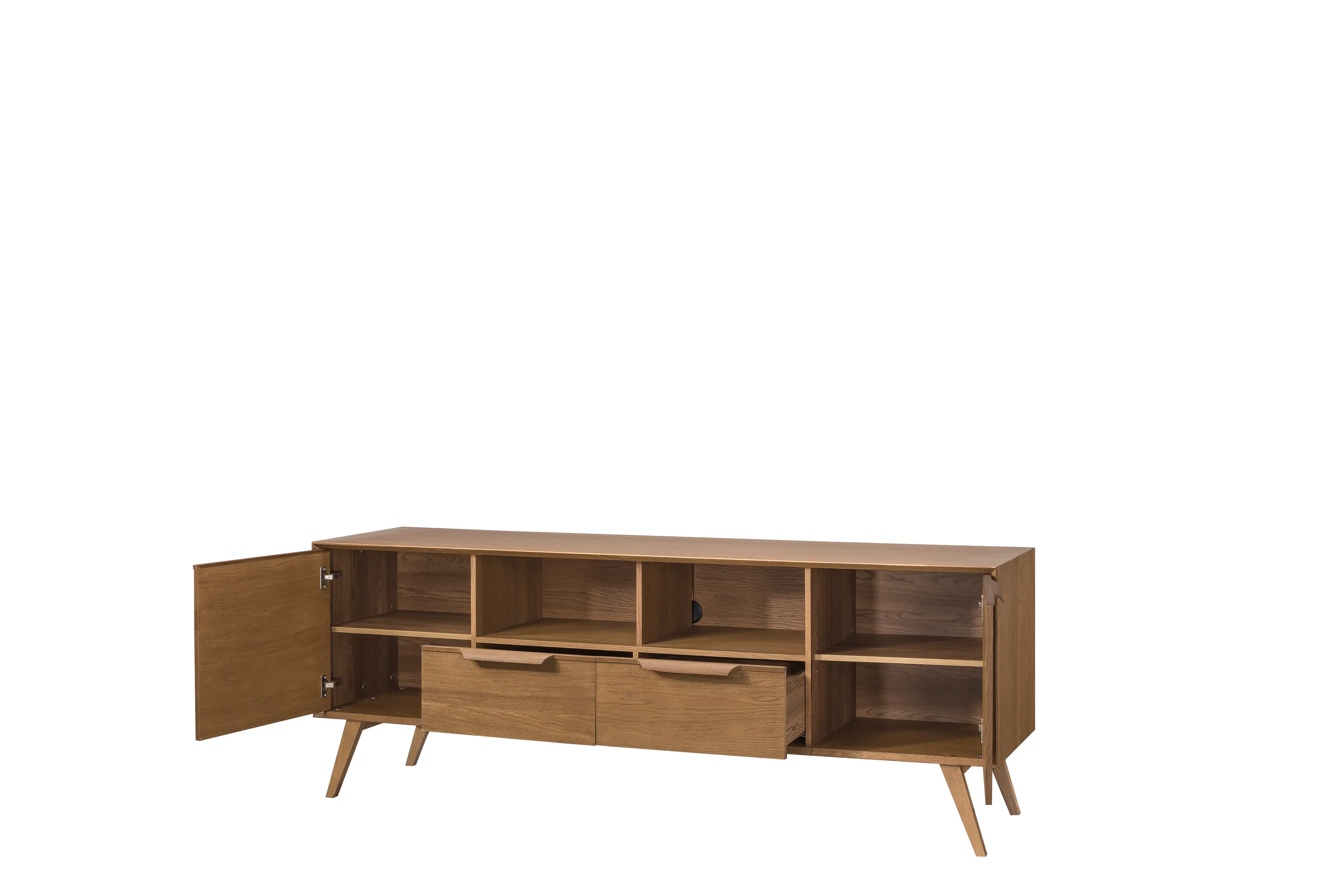 Szafka RTV 2-drzwiowa z 2 szufladami LEO 25 - dąb karmel - TH-100-1728