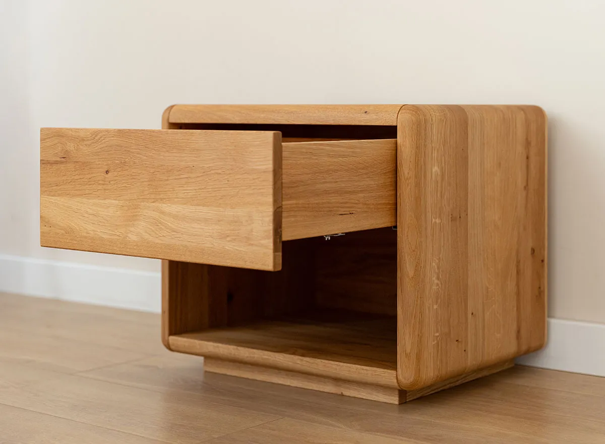 Szafka nocna dębowa z 1 szufladą i półką RONDA Dębowy Sen dąb olejowany - ZINAK1