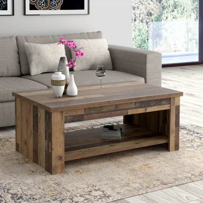 Stolik kawowy z półką CLIF - regulacja wysokości blatu - DURT511-H51