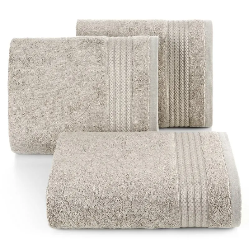 RĘCZNIK LARIS (02) 50 X 90 CM BEŻOWY Ręcznik kąpielowy, Ręcznik