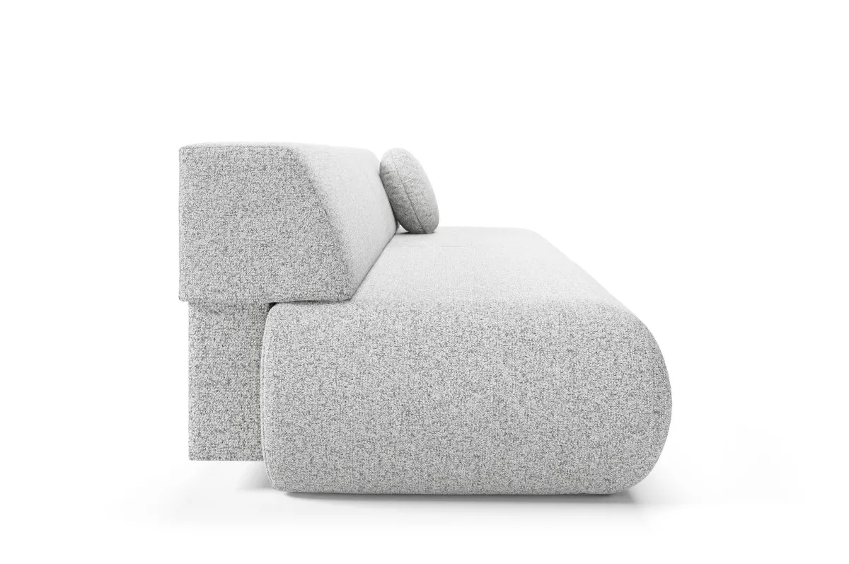 Sofa rozkładana z pojemnikiem PUENTE 214 cm jasnoszara