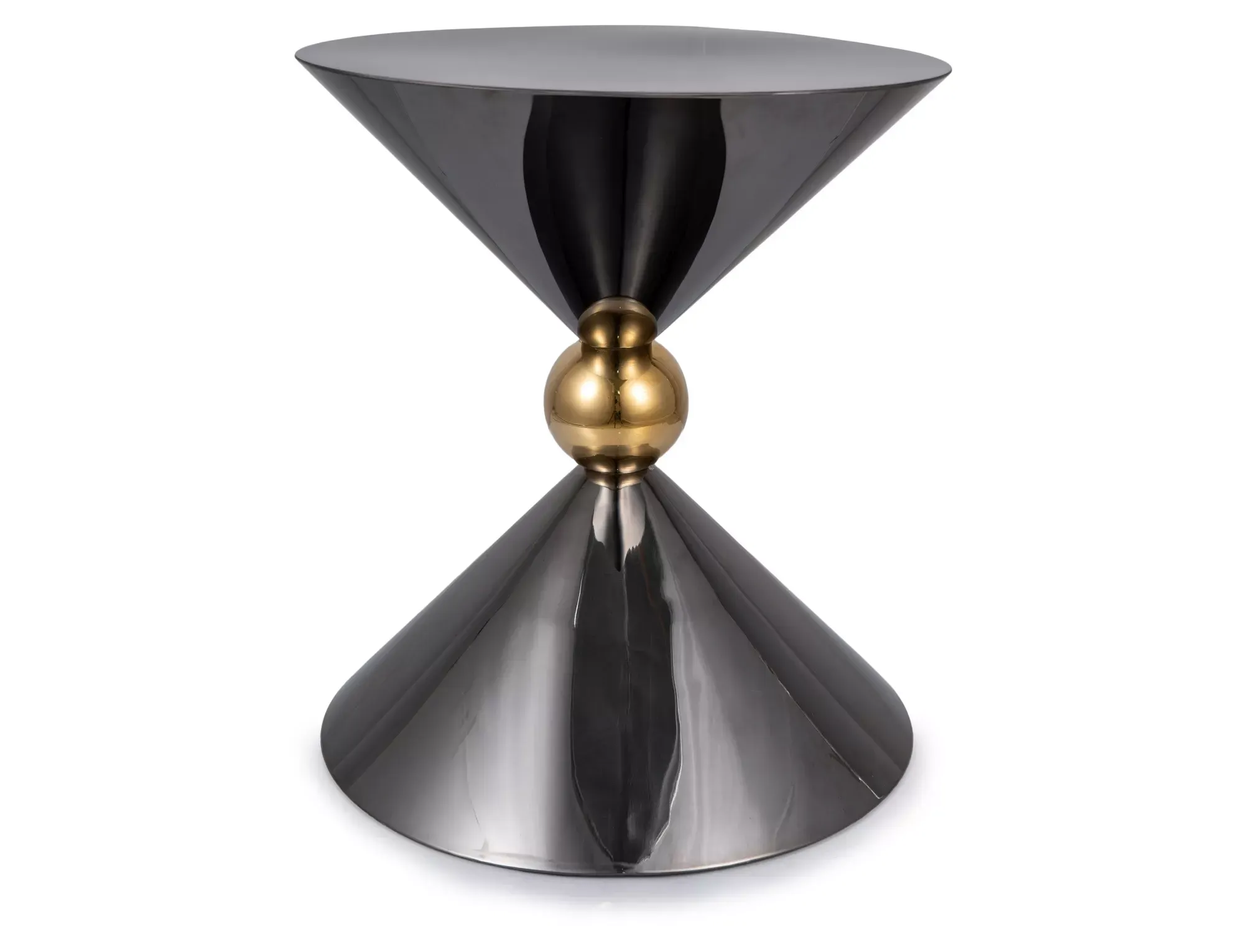 Ława okrągła MIRA klepsydra 50x60 czarno-złota