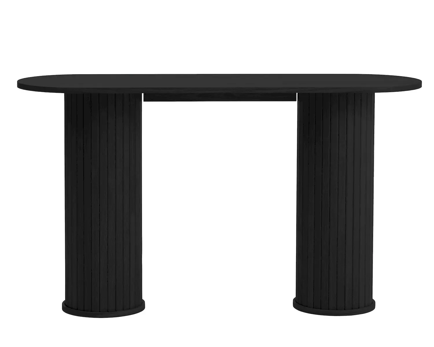 Konsola drewniana NOLA 130 cm ryflowana podstawa czarny - UN_50144640