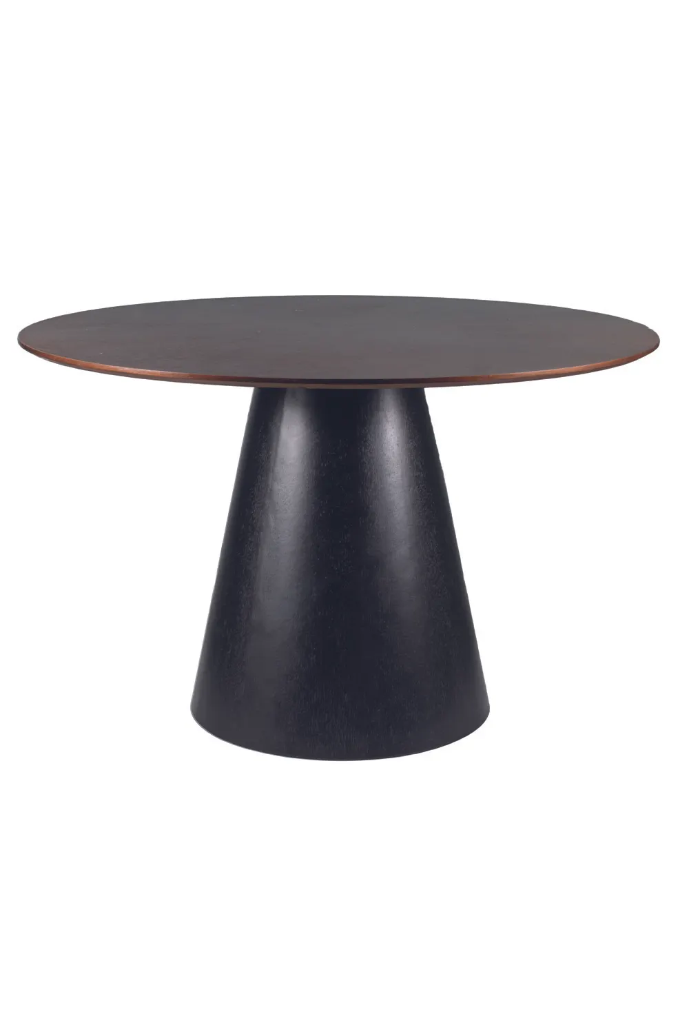 Stół okrągły drewniany ANGEL 120 cm orzech - czarny mat