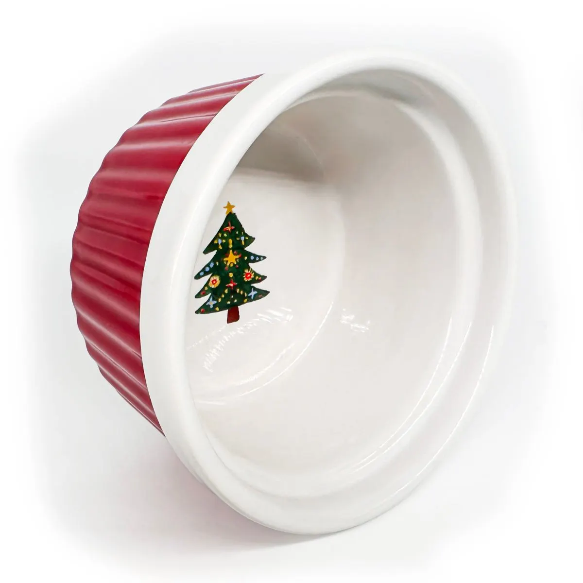 Kokilka okrągła DUKA LYCKLIG 9 cm z motywem choinki ceramiczna