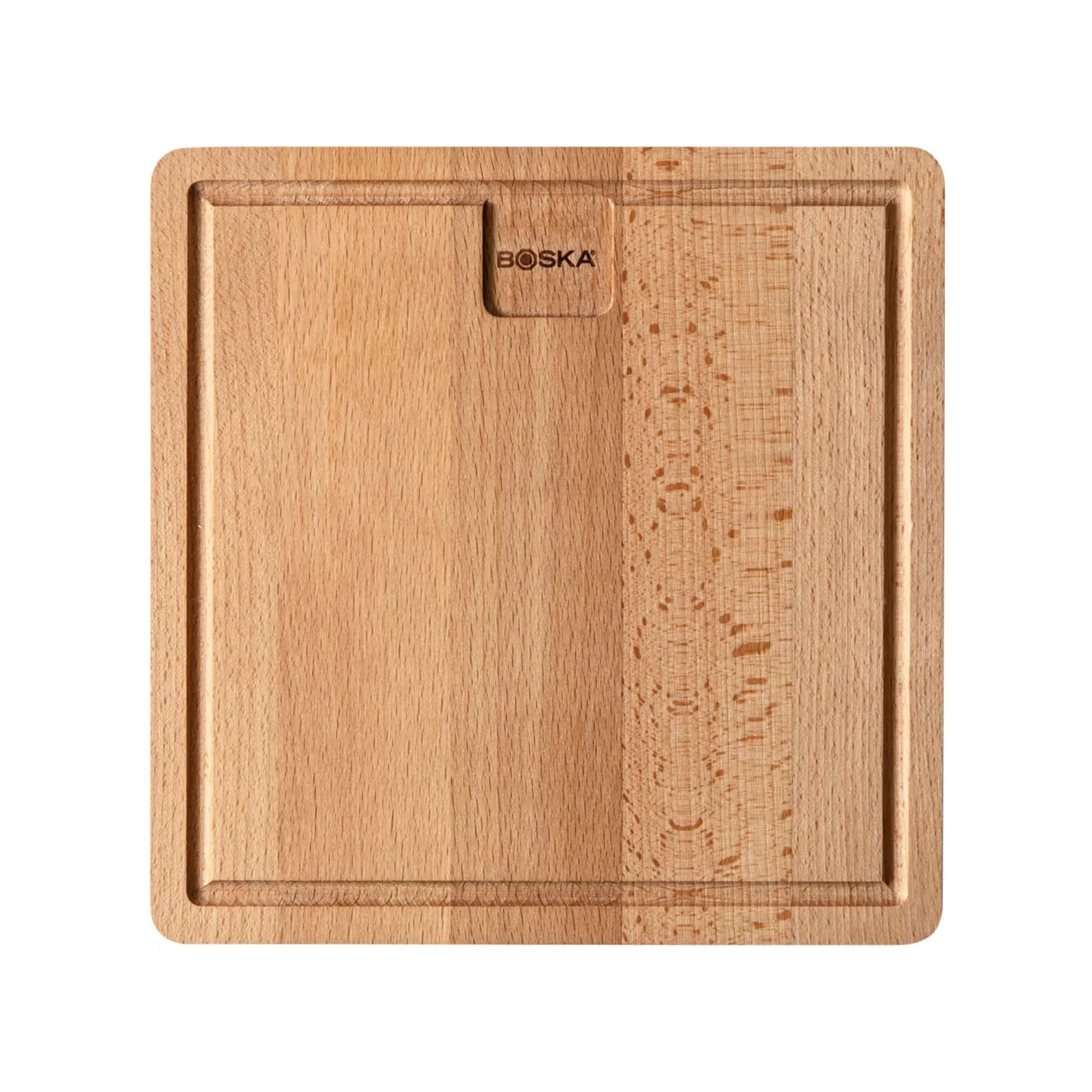 drewniana deska, deska do krojenia, krawędź kwadratowa, naturalny dąb, Boska logo