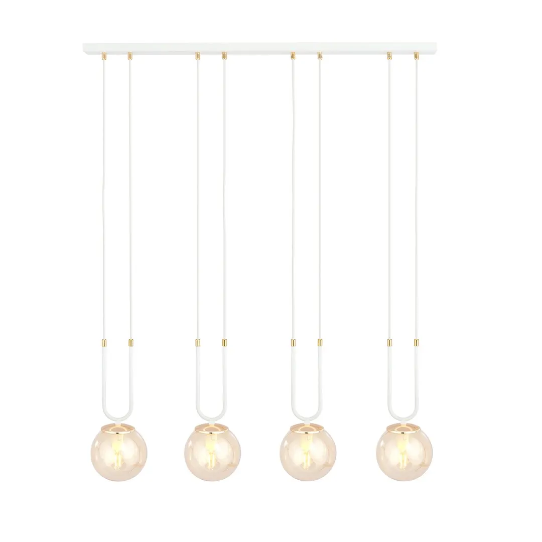 Lampa wisząca GLAM 4 biały miodowy