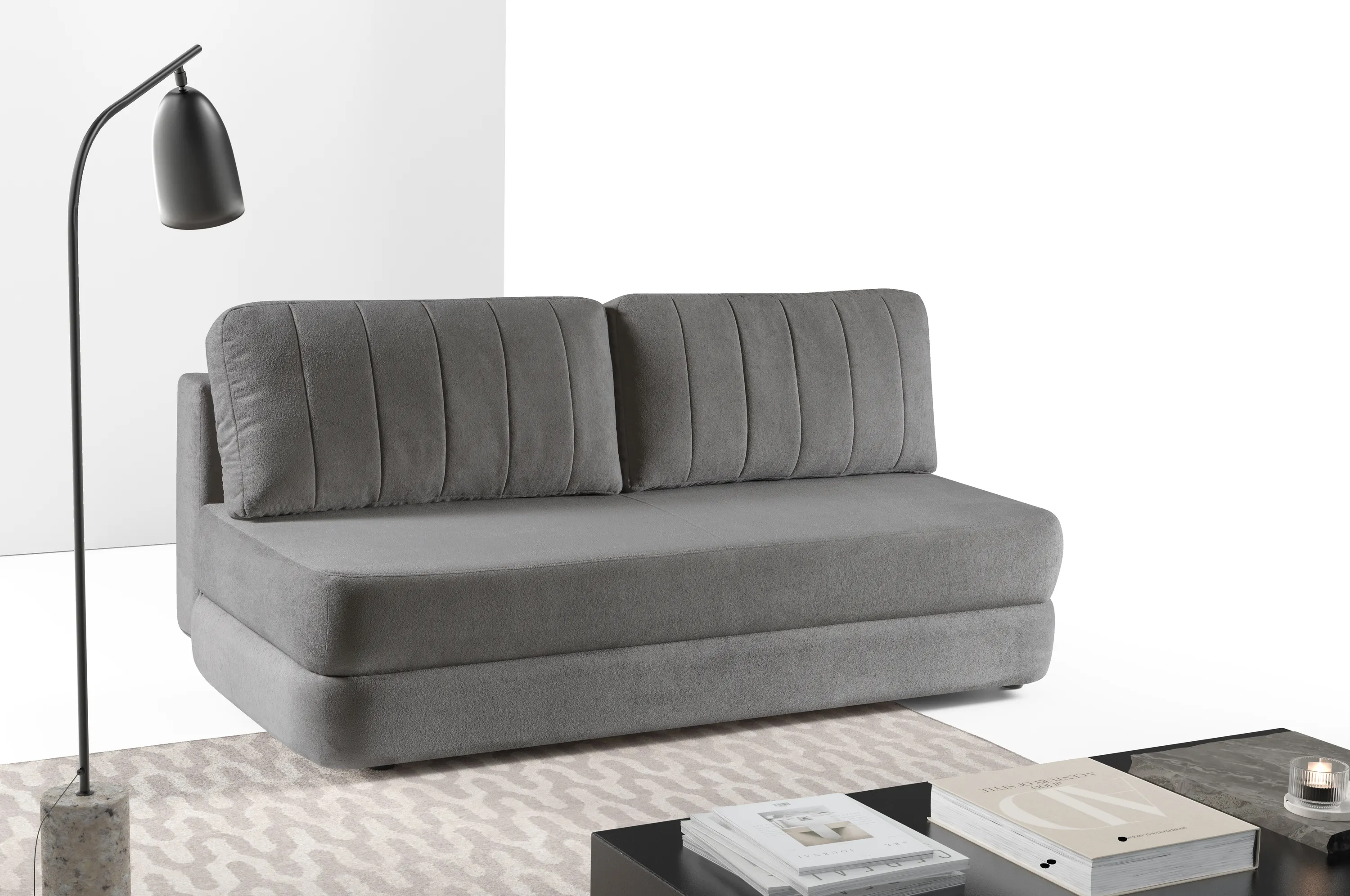 Sofa z funkcją spania Orbis Gerra 65 szara — zdjęcie 7