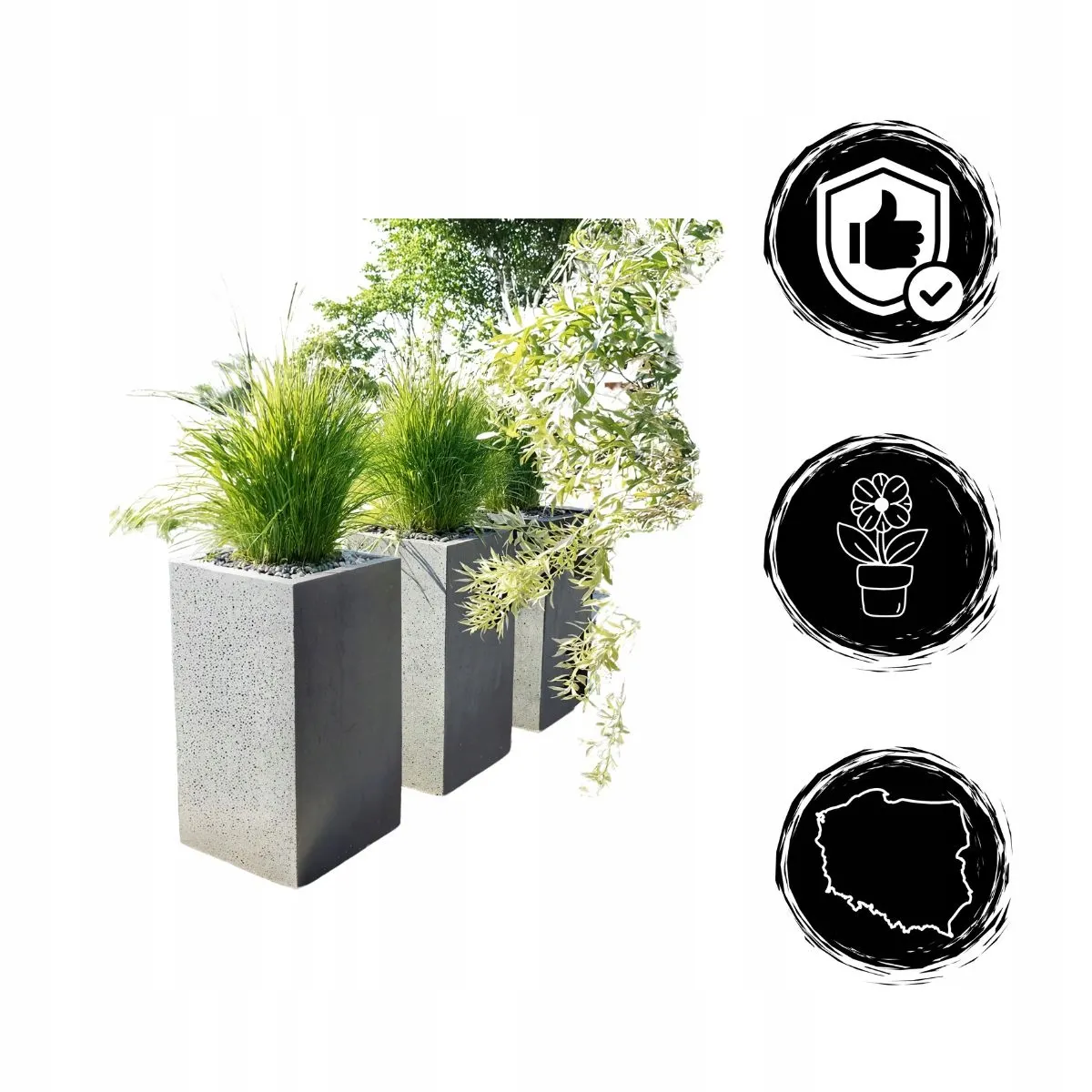 DONICZKA zewnętrzna betonowa SEVRAN szara - LD_TZ000546