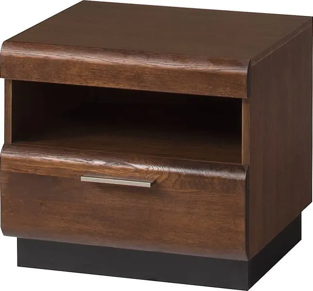 Szafka nocna PORTI 79 drewniana dąb antyczny czarna 50x45x42cm