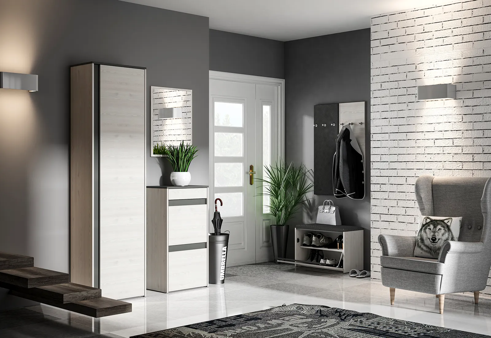 Lustro w ramie 50x65cm HYGA 09 sosna śnieżna 50x65 - 1HYGA09-001