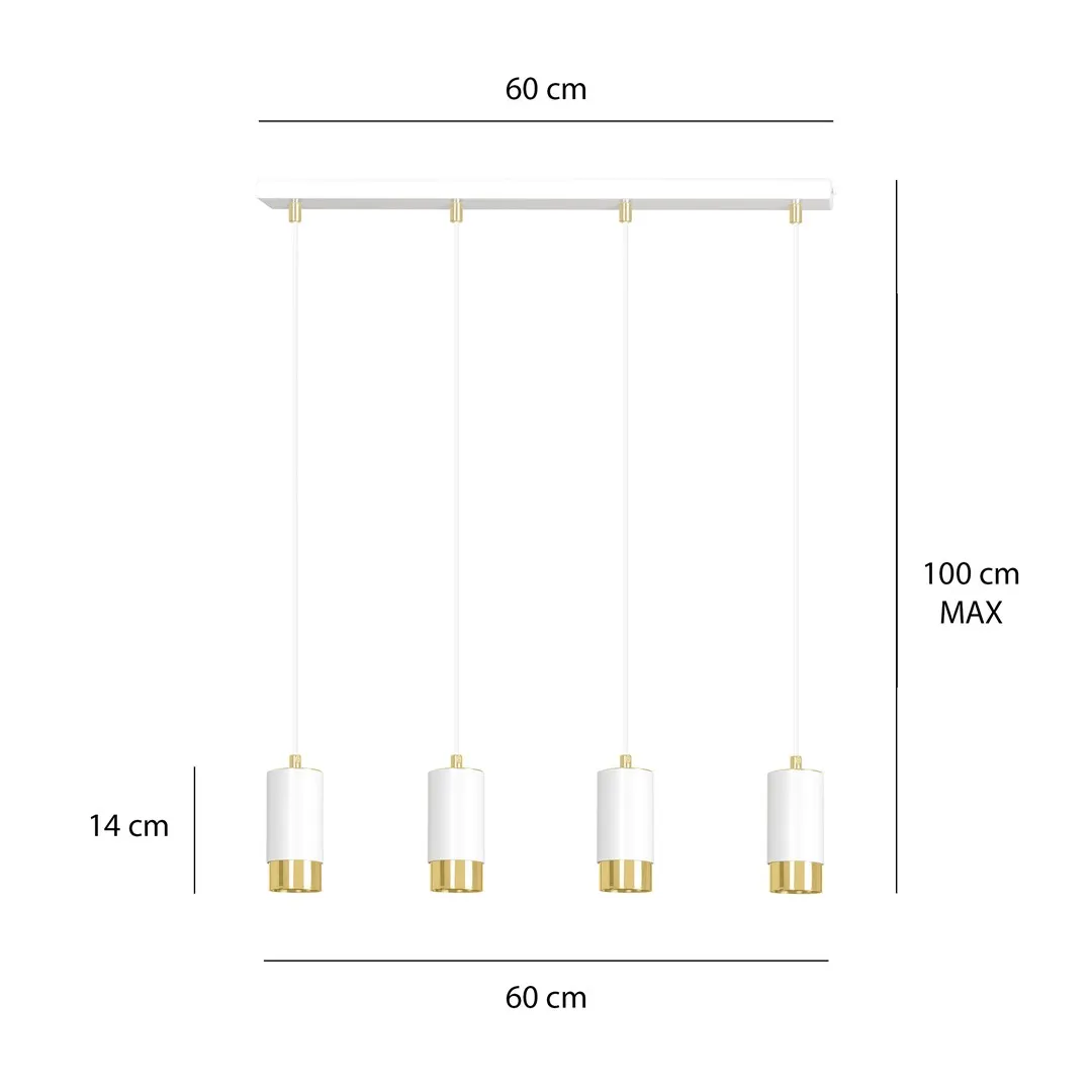 Lampa wisząca FUMIKO Biały/Złoty 815/4 - 815/4