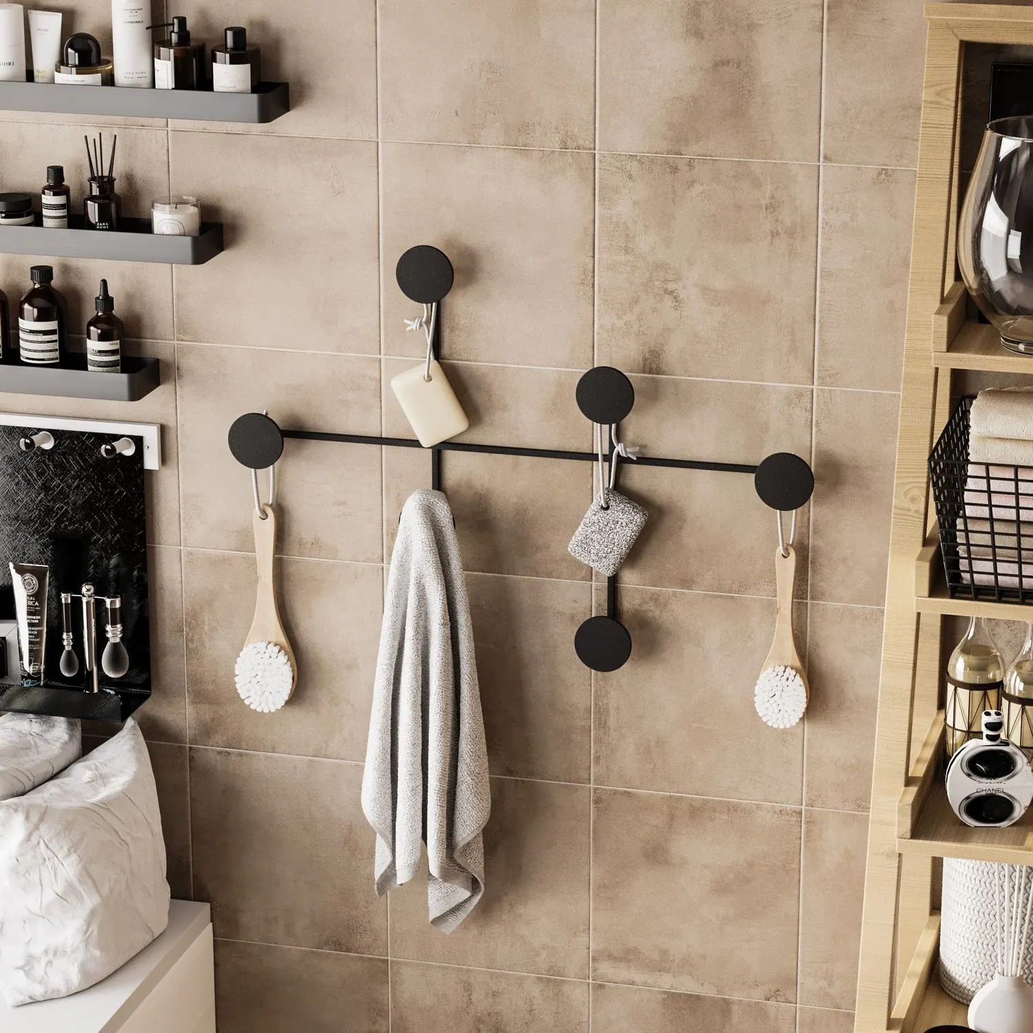 Metalowy haczyk ścienny DAMA czarny - ASI_494PYT1129