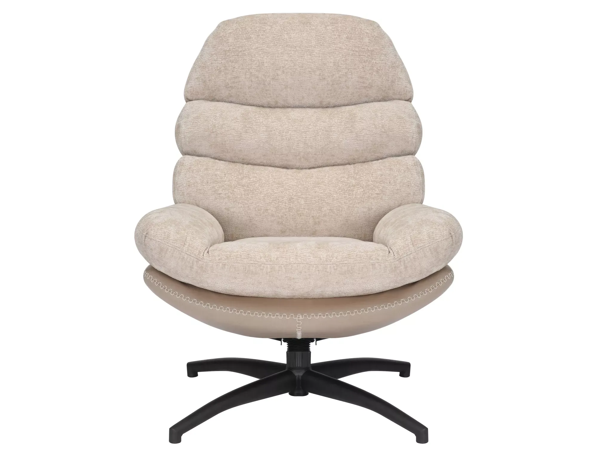 Fotel obrotowy pikowany GISELLE beżowy z czarnymi nogami - GISELLEBE