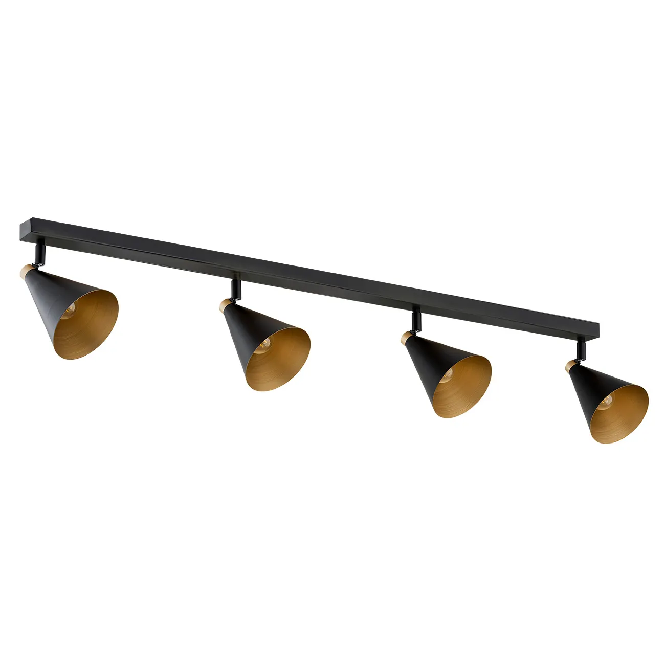 Plafon LUCINDA metalowy czarny złoty regulowany 130cm - 1817