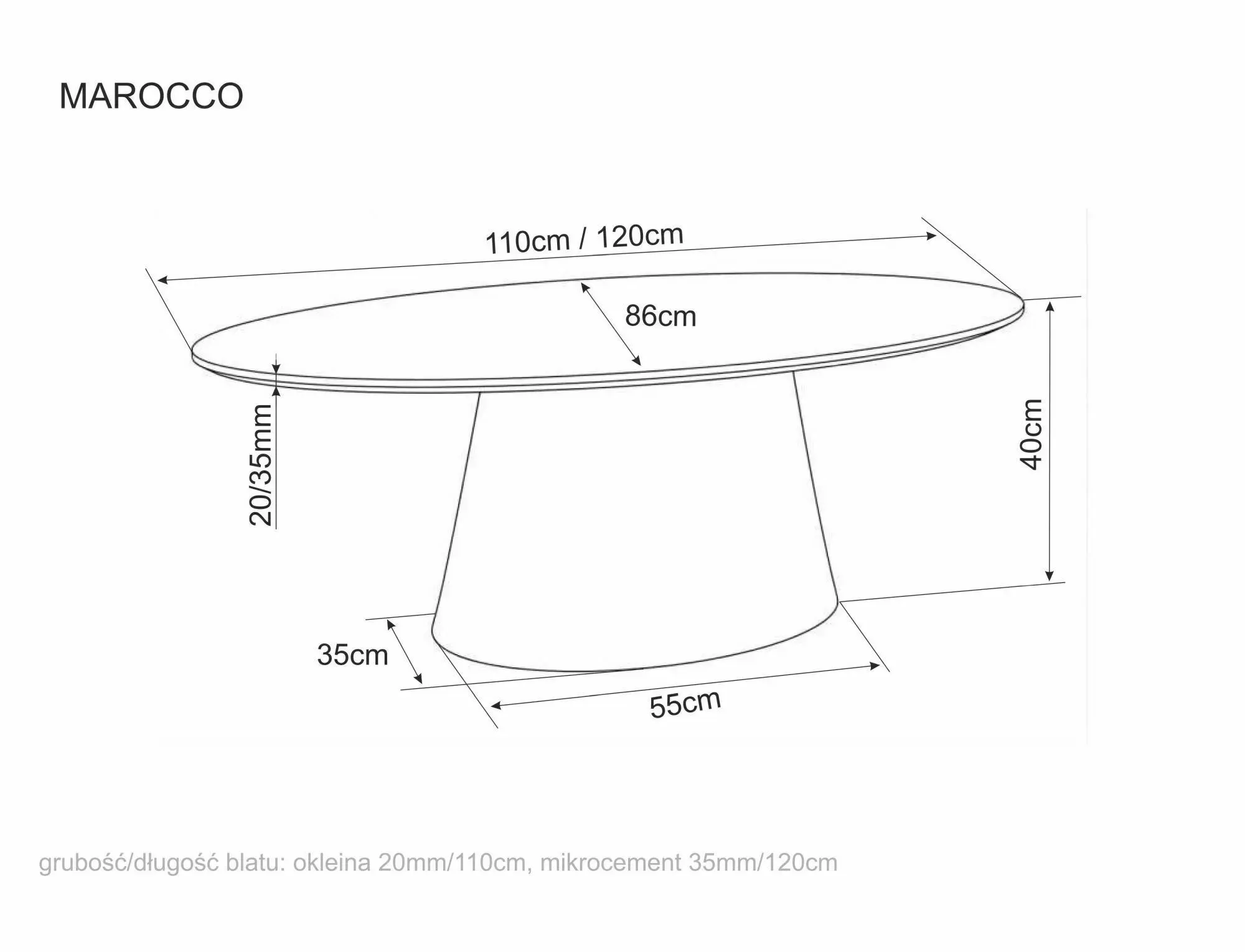 image stół, stół z podstawą, okrągły blat, blat okrągły, podstawa stołu