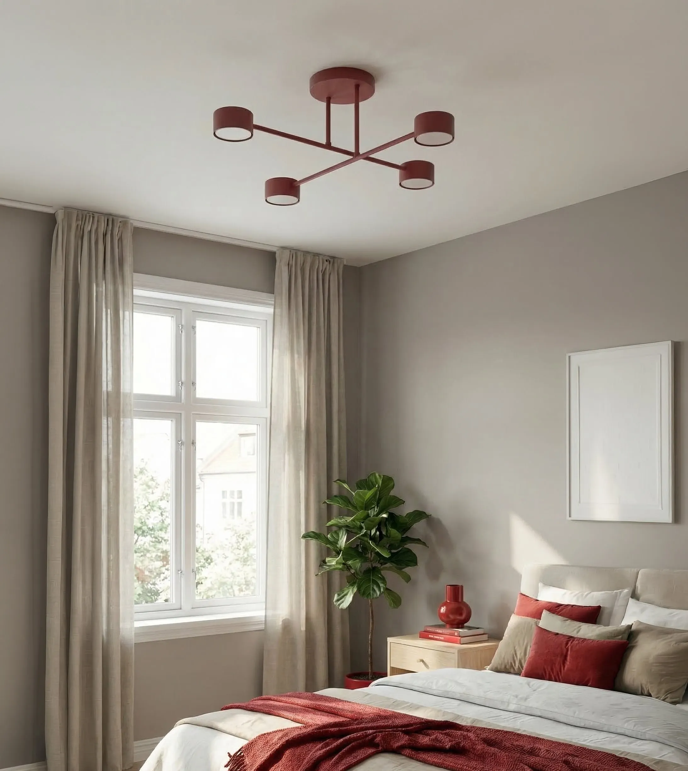 Lampa sufitowa SOLAR 3 BURGUNDY OPAL burgundowy - 1681/4