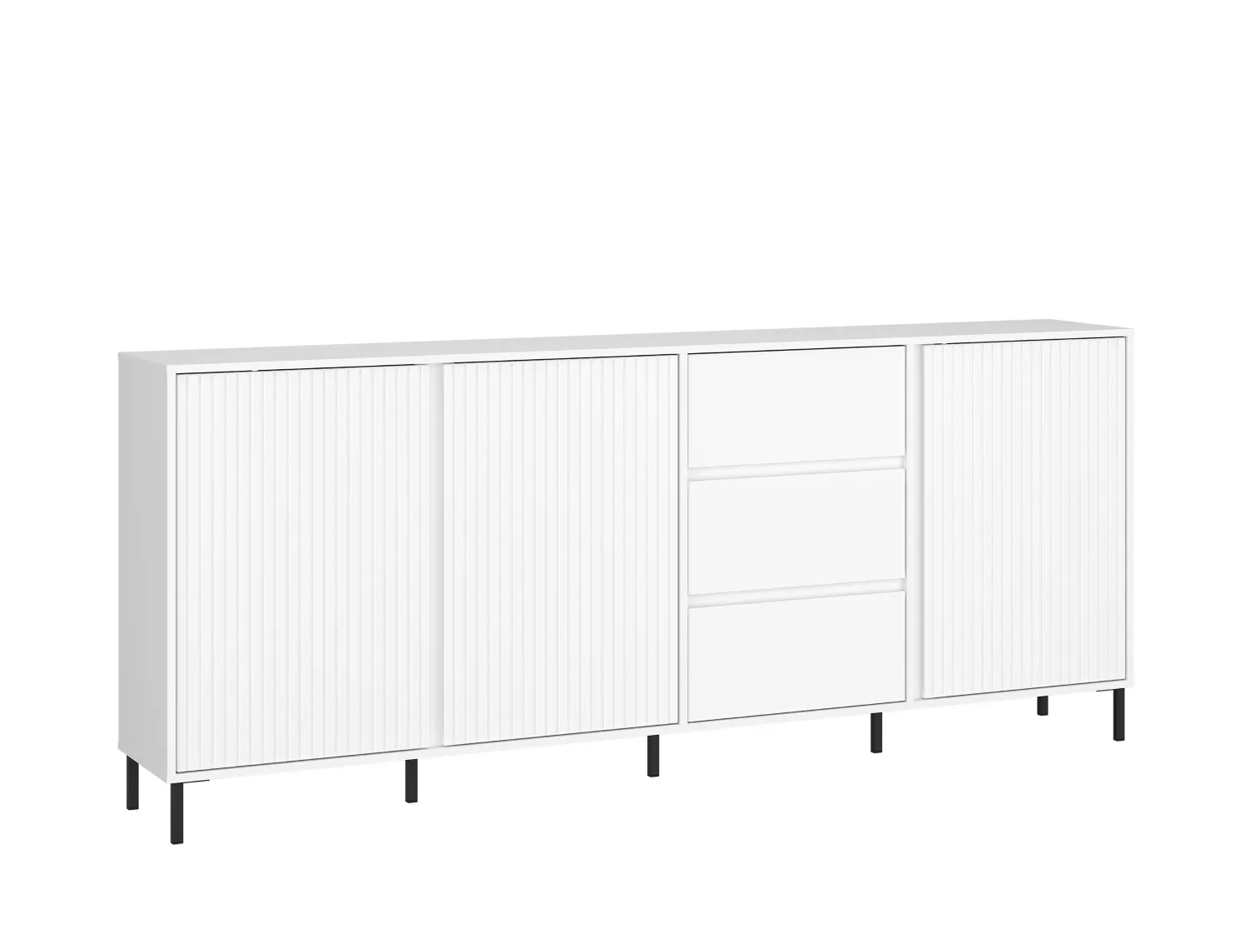 Komoda 3-drzwiowa z szufladami AVENALE 212 cm biała alpejska