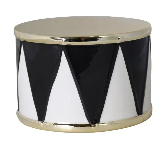 BĘBENEK ceramiczny 29 biało-czarno-złoty