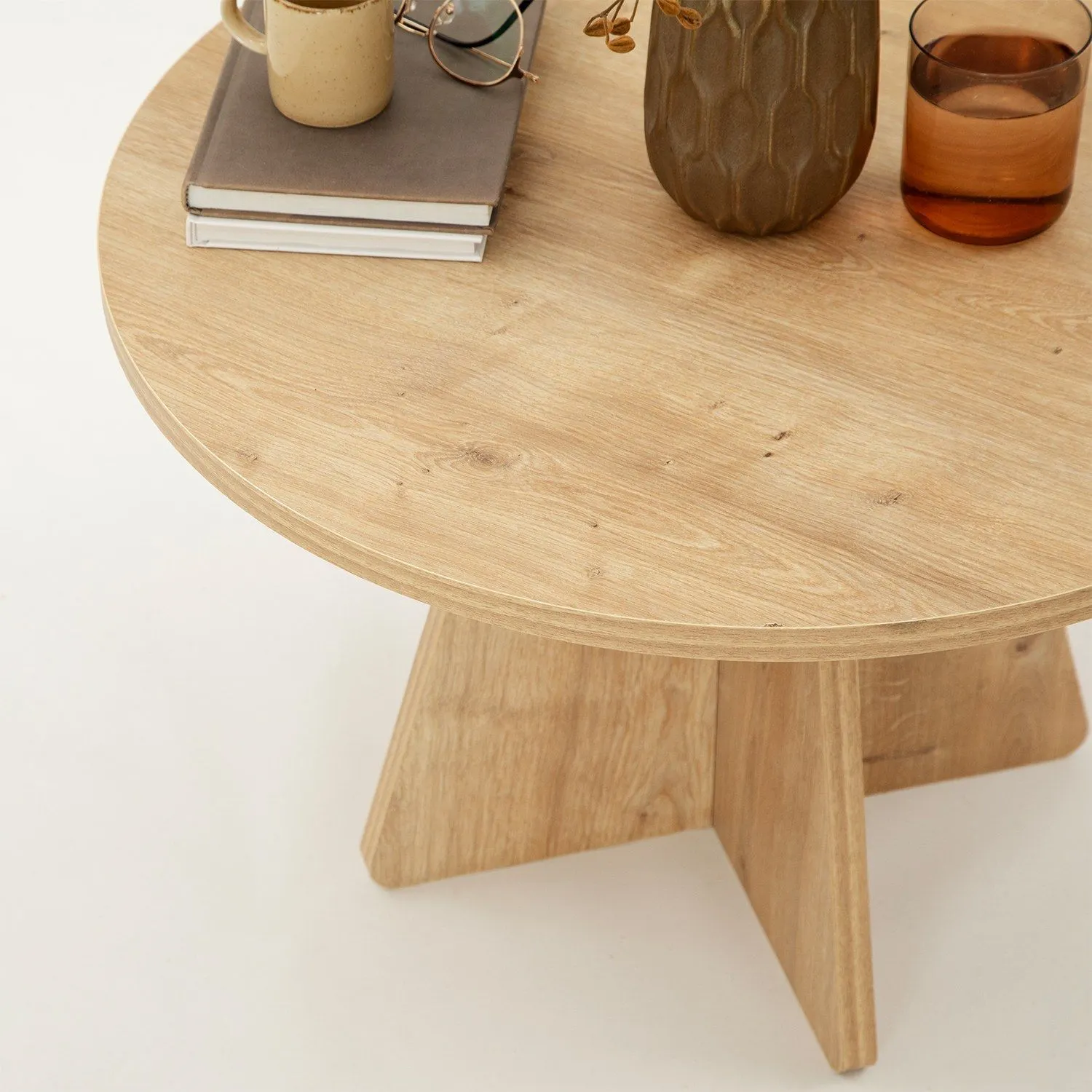Stolik kawowy okrągły MUSHROOM 60 cm dąb sapphire — zdjęcie 9