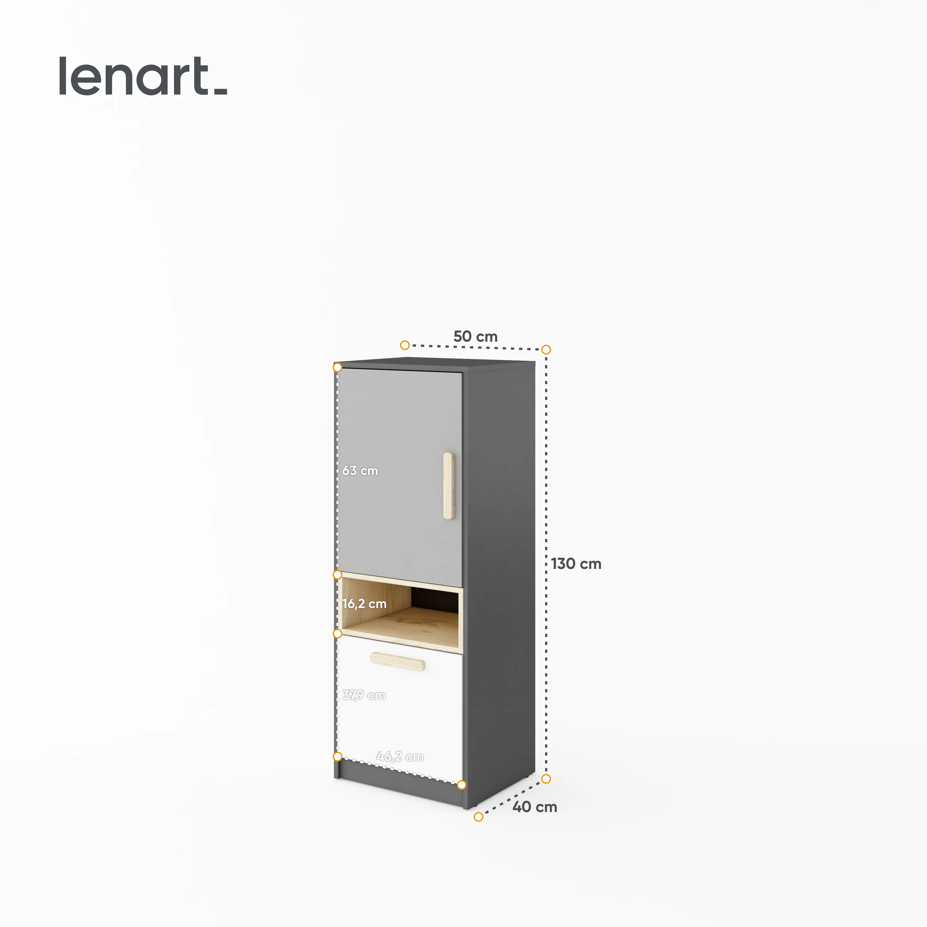 Szafka Pok PO-07 grafit/buk ibsen/szary jasny - PO7GBS