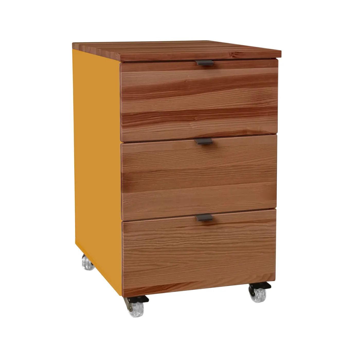 Kontenerek pod biurko z szufladami LUKA na kółkach 41x50 żółty/kolor dębu