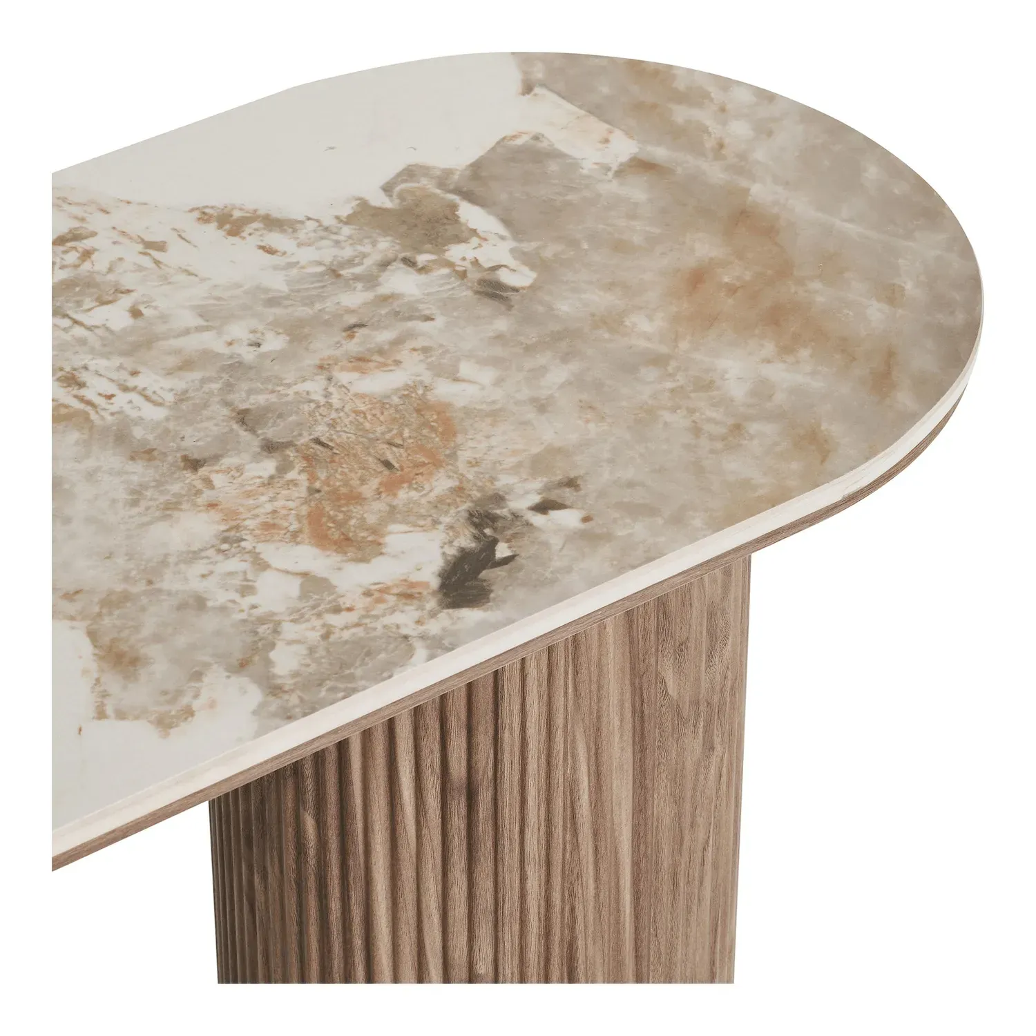 Konsola ATHENS 40x120 biały efekt marmuru/ryflowane nogi - 2301085