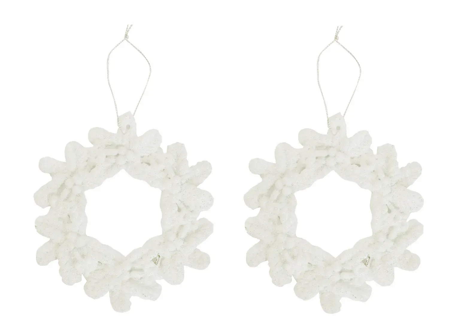 Komplet 2 zawieszek wieniec 3193 biały