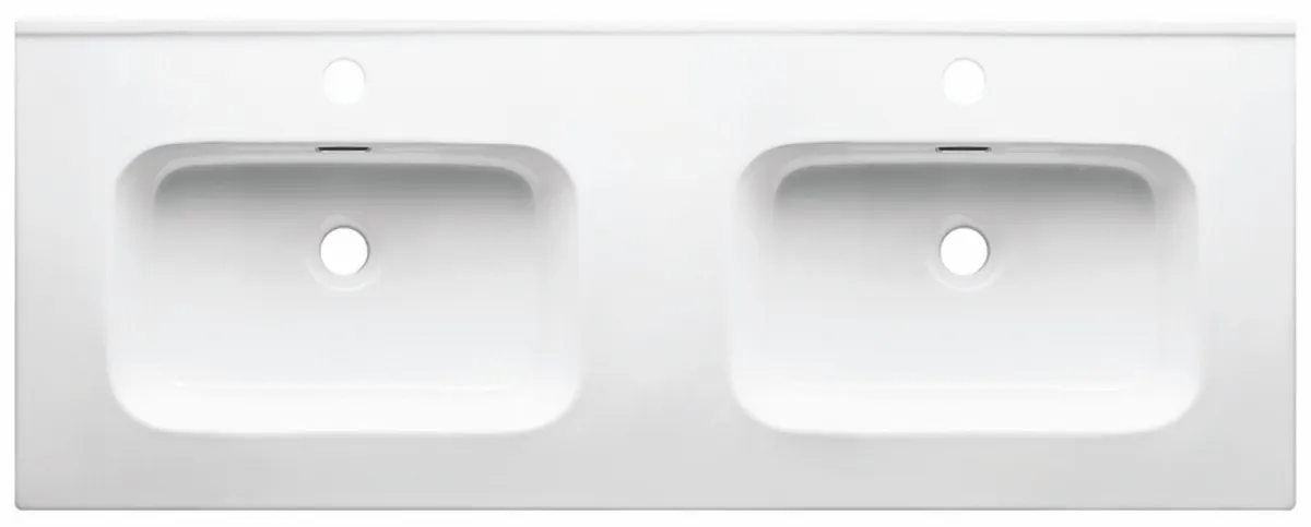 Umywalka meblowa 2-komorowa GO DP biała 121x46x17cm (bezpiecznie pakowana) - GO_120D/DP_-8095