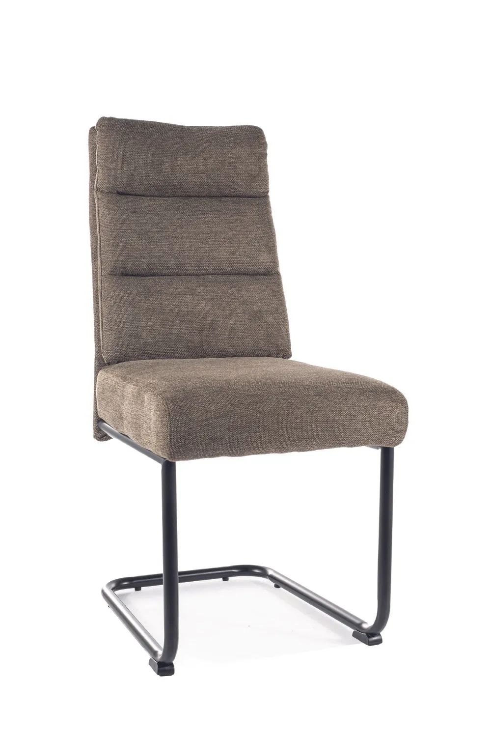 Krzesło tapicerowane BERRY BREGO oliwkowe pikowane/metalowe płozy