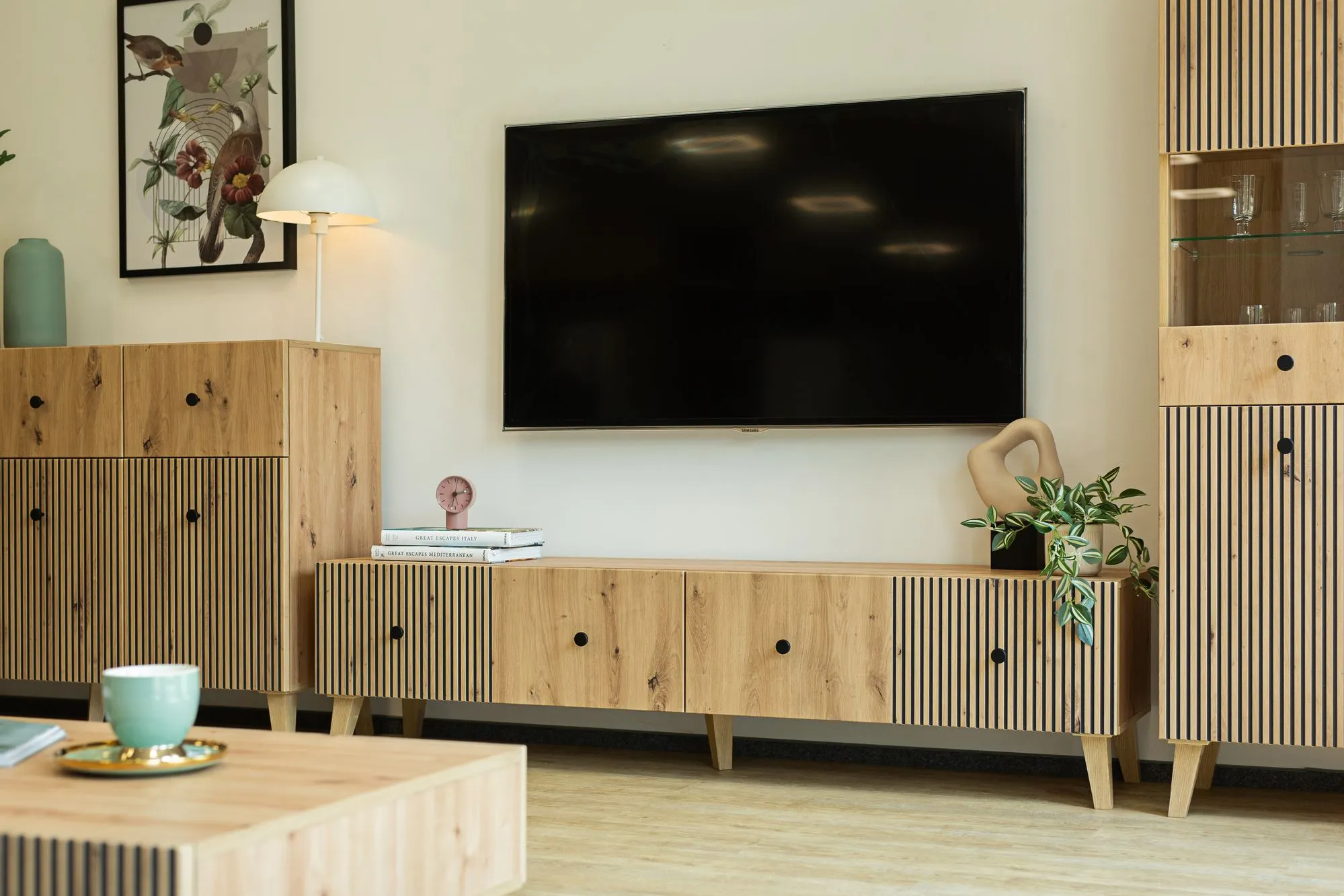 Szafka RTV 2-drzwiowa BERLIN 180cm dąb artisan - INT_5003195