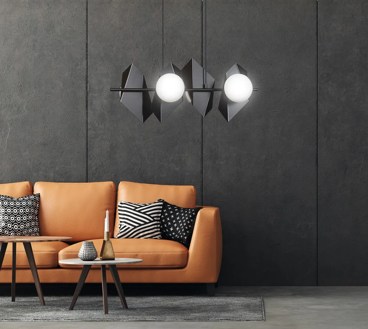 Lampa wisząca DRIFTON 4 czarny biały — zdjęcie 6