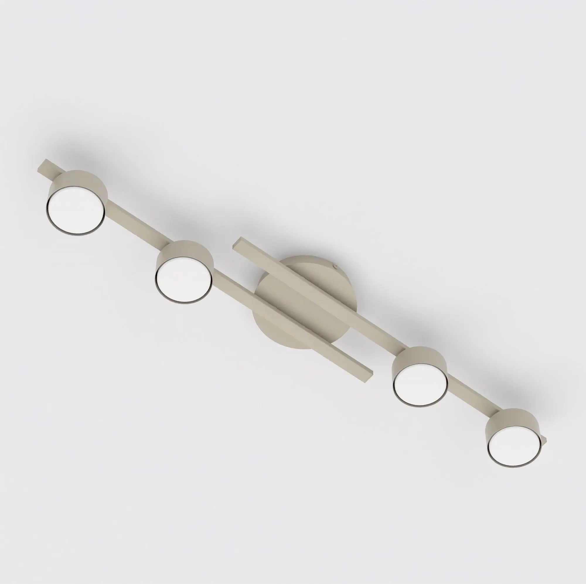 image lampa sufitowa, trzy-listkowa, metalowa, biały, listwy LED