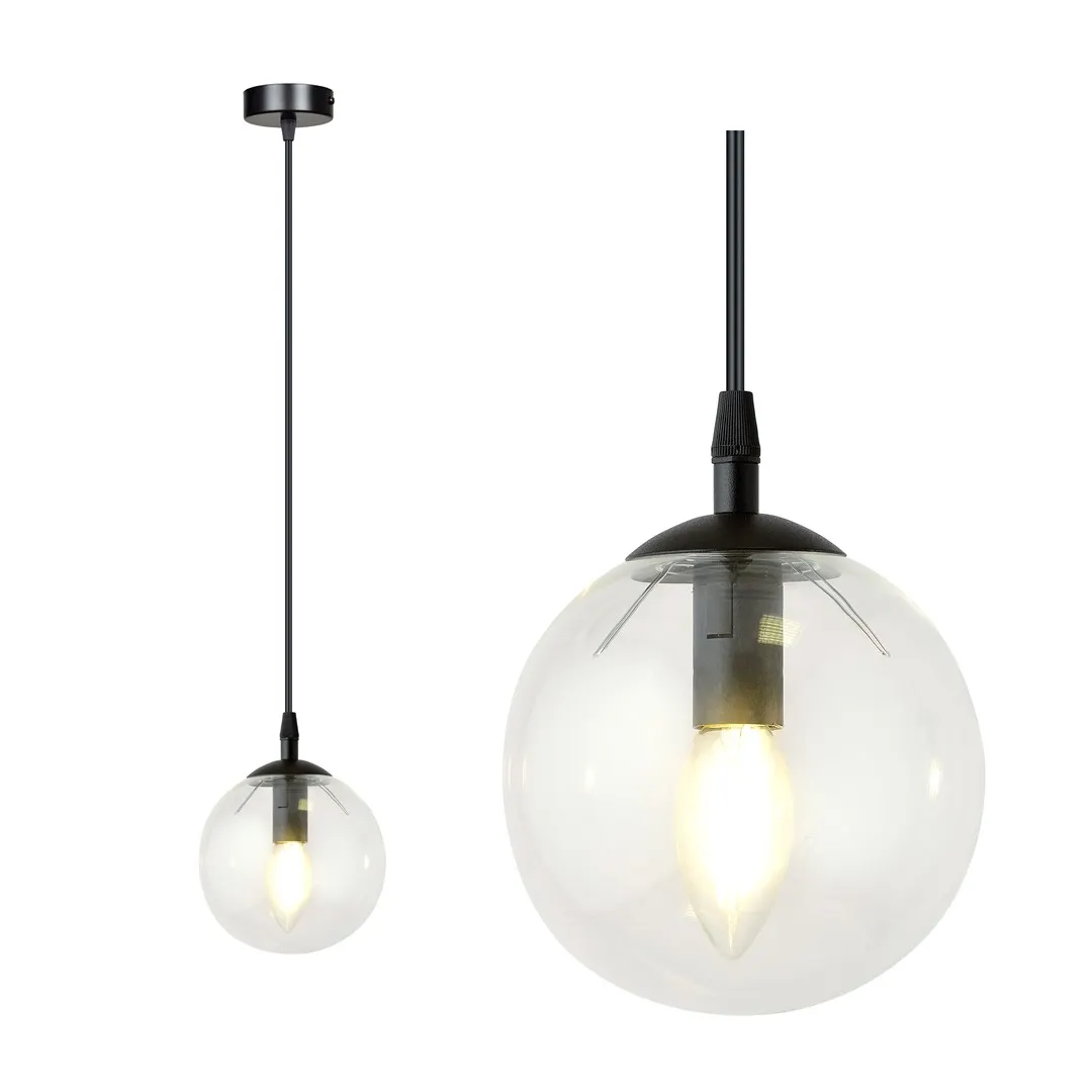 Lampa wisząca COSMO 1 czarny transparentny