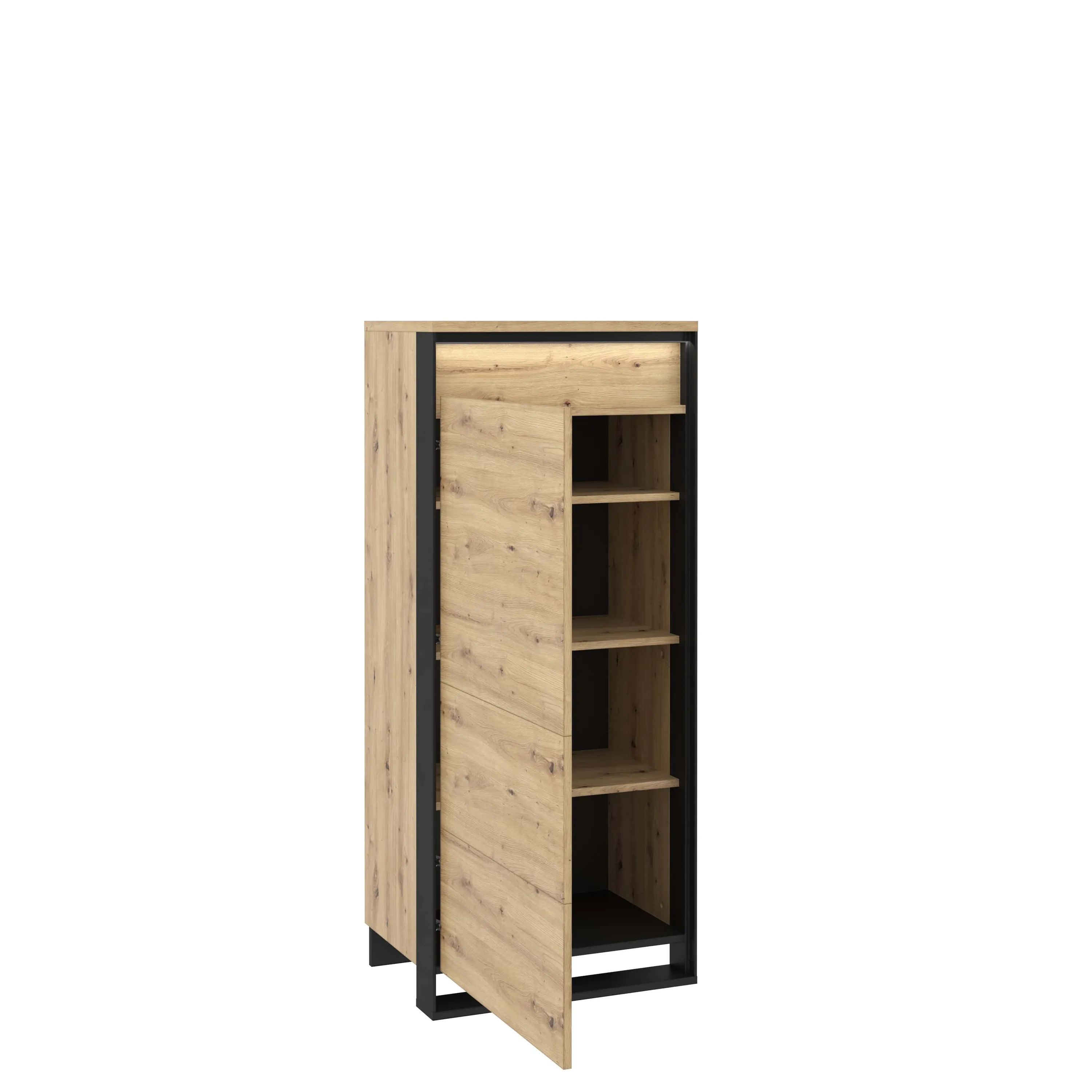 Szafka 60cm LED Quant QA-07 dąb artisan/czarna - QA7DAC