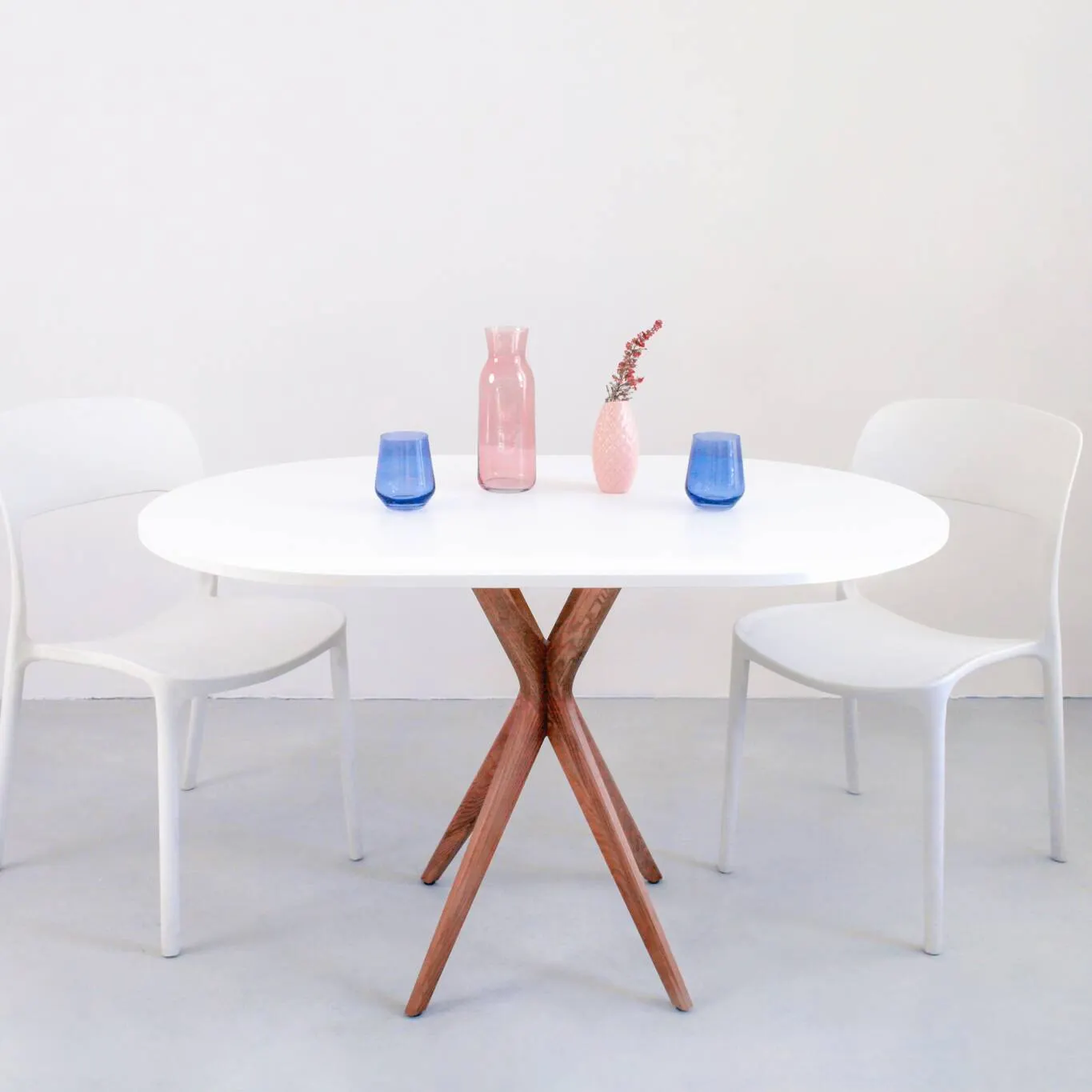 Stół owalny JUBI Racetrack 75x100cm petrol blue dąb - NRGBTJ_OVAL_14_OAK