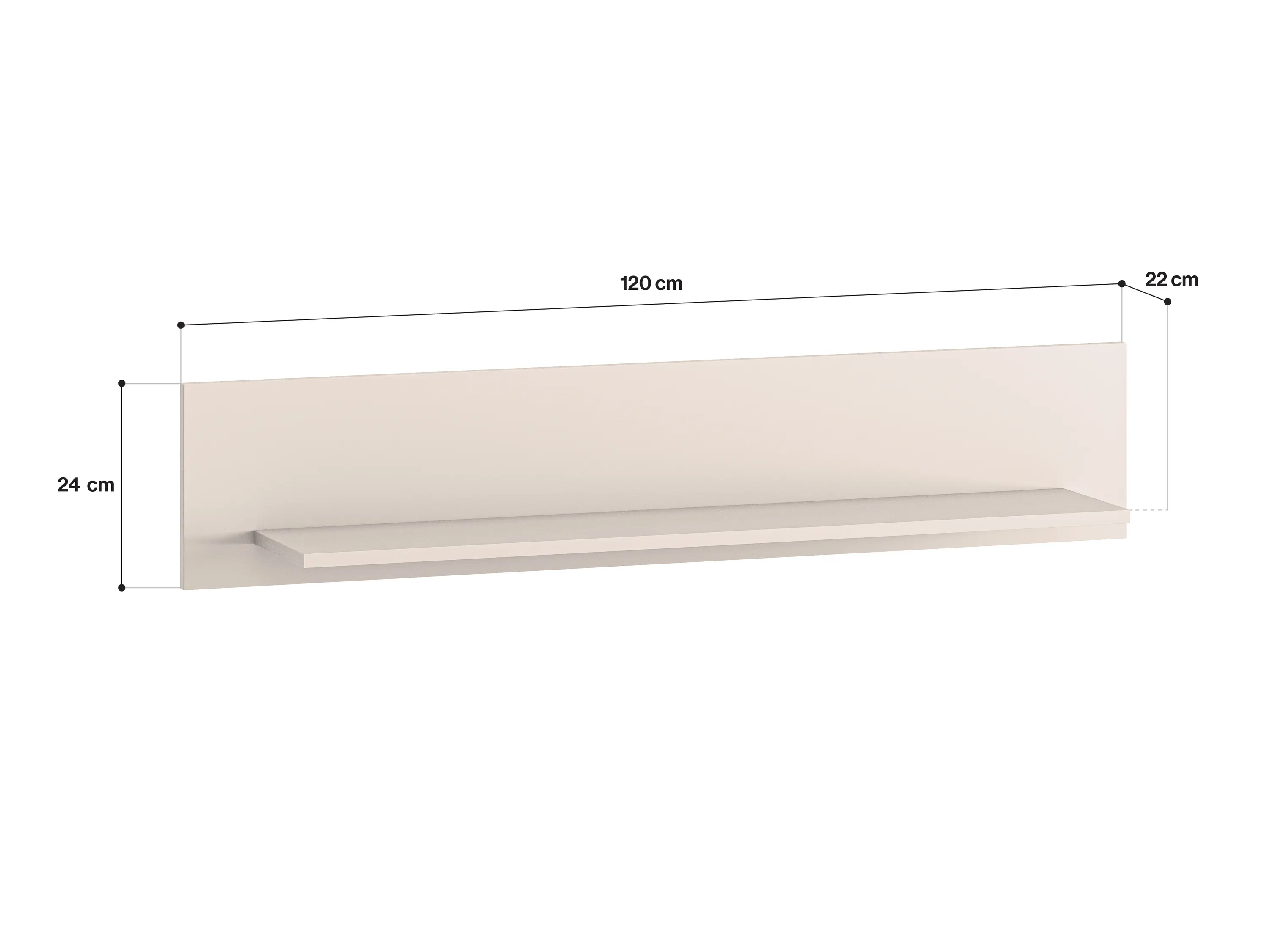 Półka wisząca SELGIN 08 kaszmirowy 120 cm - 1SELG08-001