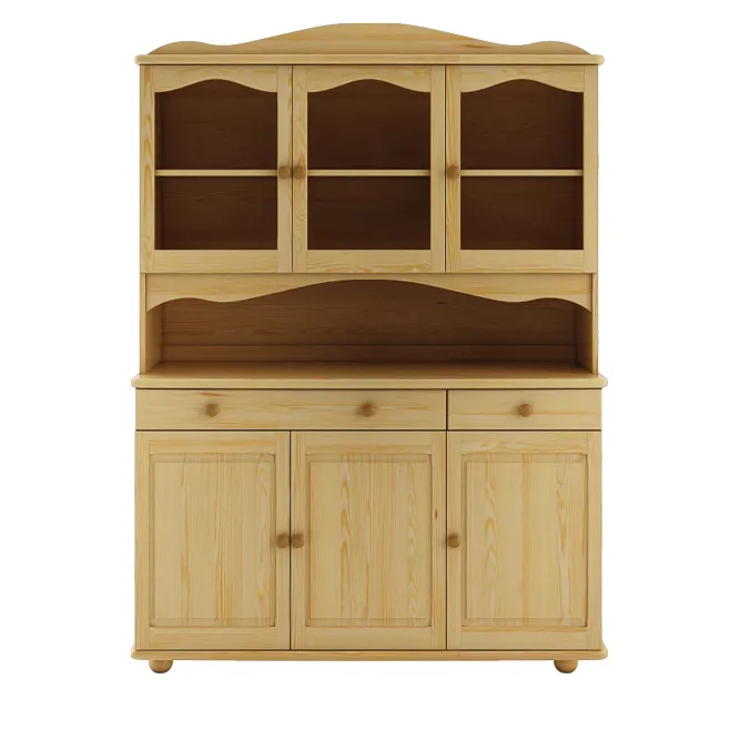 KW101 kredens/witryna/biblioteczka S133 W190 G47 sosna naturalny DREWMAX