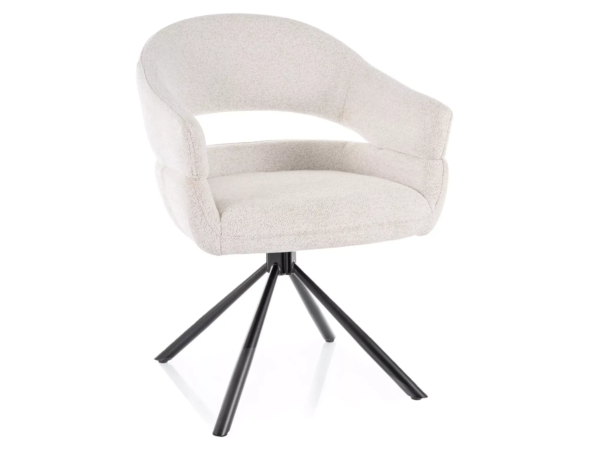 Krzesło jadalniane BORGO RAVEN jasny beż/czarne nogi