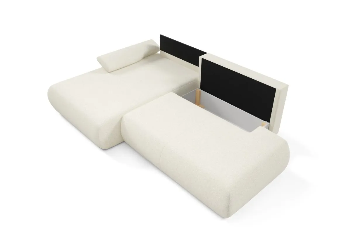 Narożnik rozkładany z pojemnikiem PUENTE 286 cm lewostronny kremowy - PUENTE_NAR_PUENTE03_L