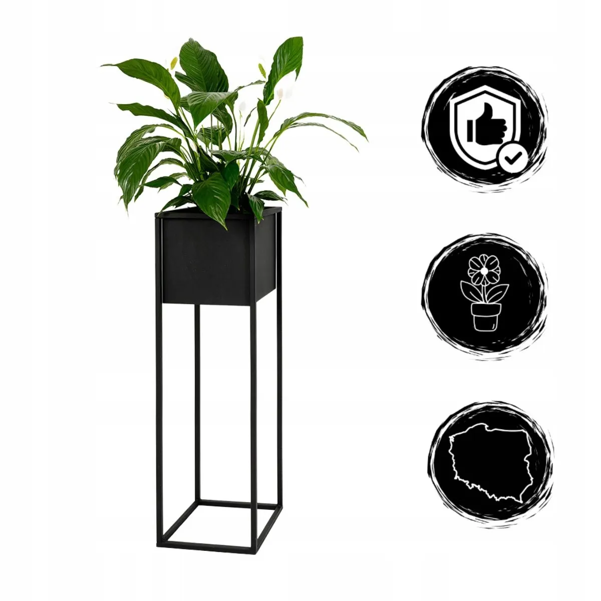 DONICZKA-osłonka na donice metalowa MONACO L czarna - LD_TZ000034