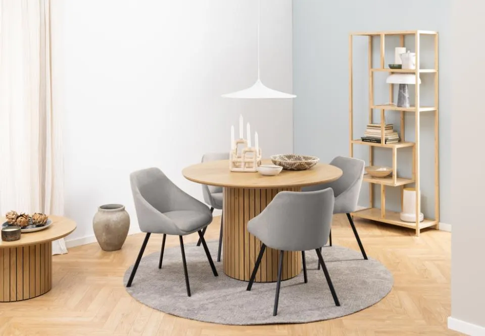 Krzesło Lana, jasnoszary- czarny ( zestaw 2 sztuk ) - 0000098132