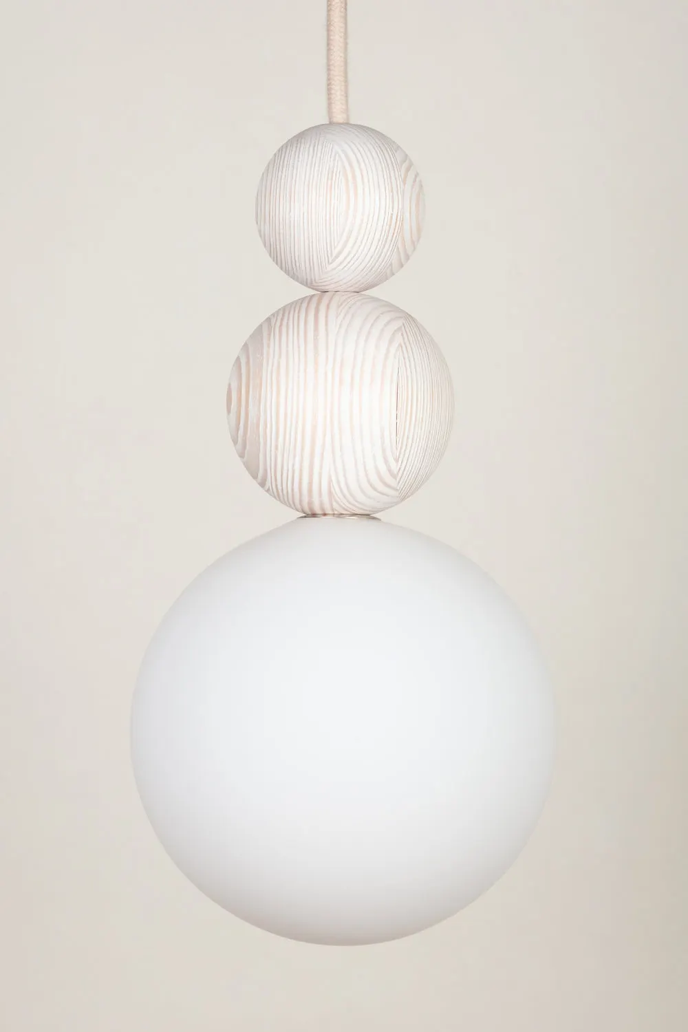 lampa, wisząca, kula, drewniane, białe