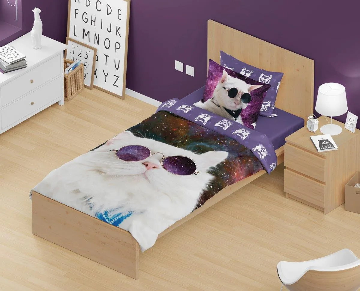 Pościel dla dzieci komplet BEST FRIENDS 017 KOTONAUTA 140X200+70X90 wielokolorowy - FARO_22845