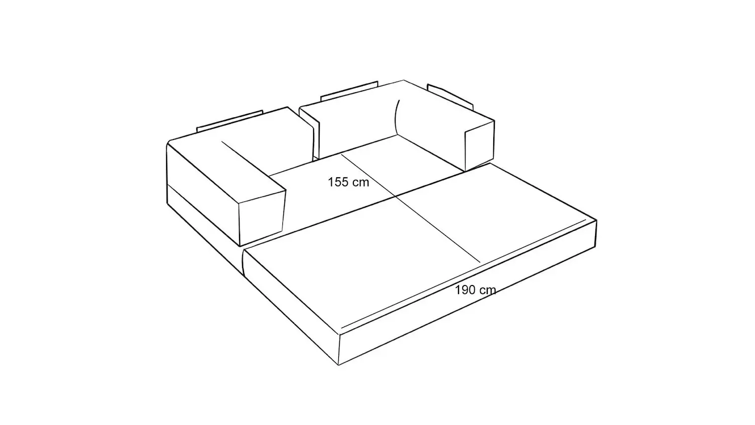 Sofa 3-osobowa rozkładana COMFORT-antracytowa - ASI_825BLC5217