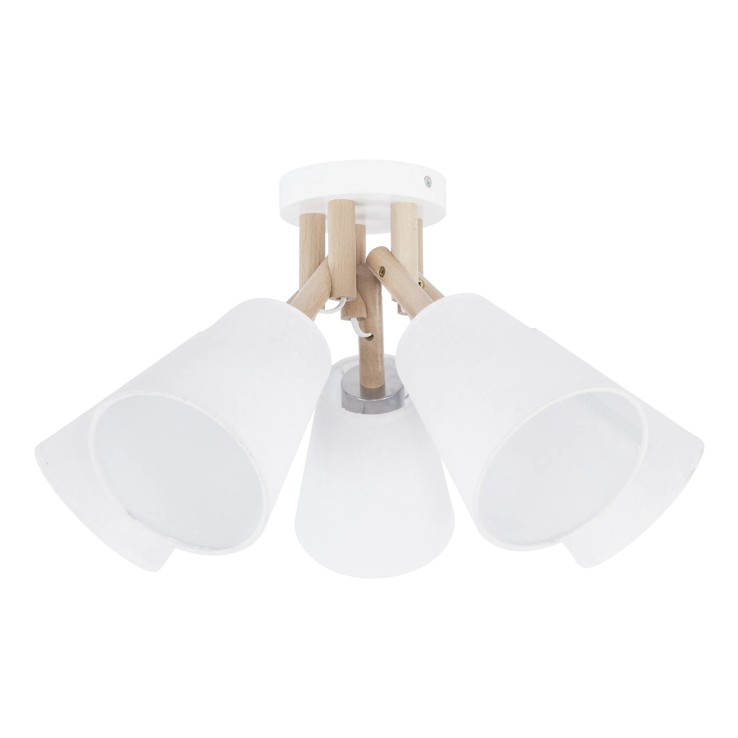 Lampa sufitowa VAIO biała z sosnowymi jasnymi drewnianymi ramionami 50x30cm