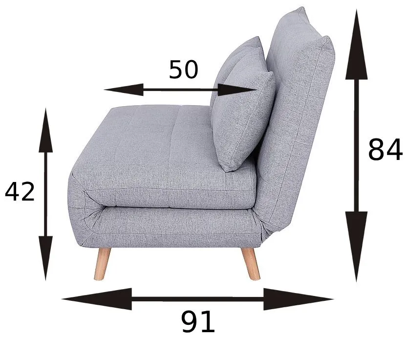 Sofa rozkładana SPIKE II Tap.137 szara buk Signal — zdjęcie 23