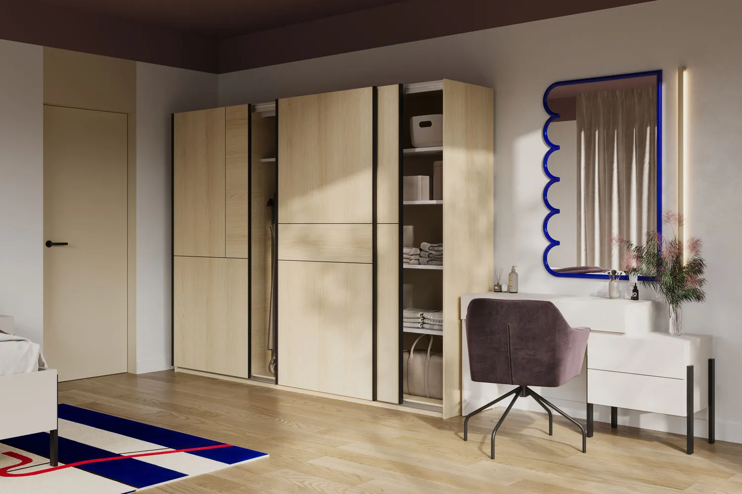 Szafa 3-drzwiowa CUBE drzwi przesuwne 270x210 dąb lindberg - 24LGOF69