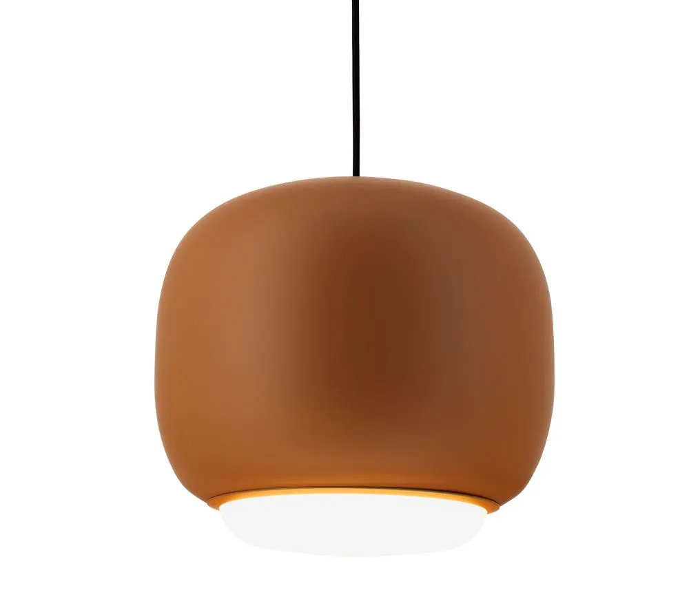 lampa wisząca, klosz ceramiczny, kolor koralowy, wykończenie matowe, średnica niewielka